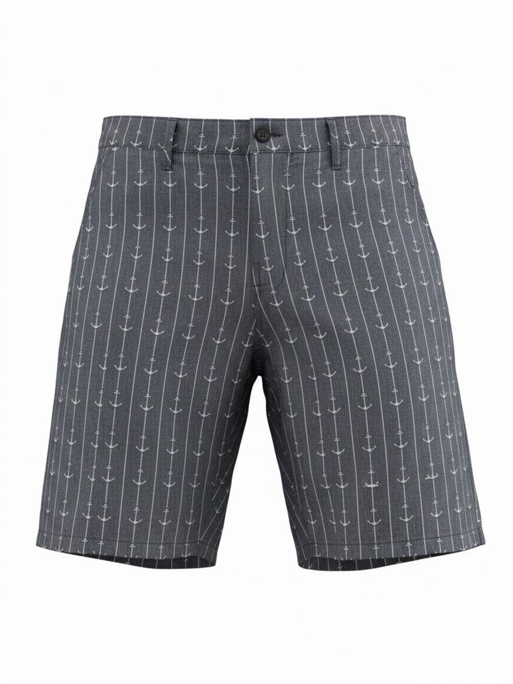 Trunks Men's Gray Anchor-Print Flat Front Shorts